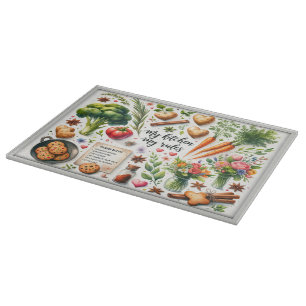 Planche À Découper Panneau décoratif de coupe en verre 15"x11"