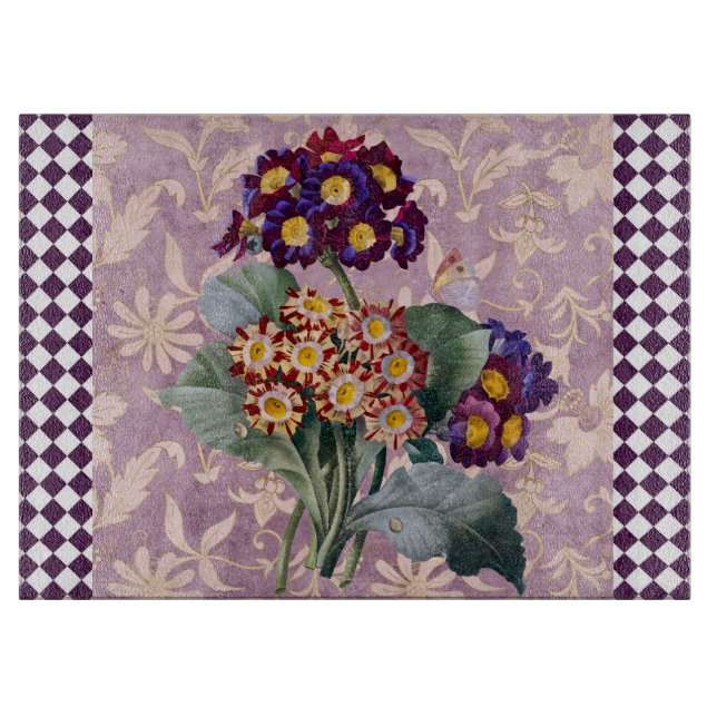 Planche À Découper Panneau Fleur Jardin Arlequin vintage (Devant)