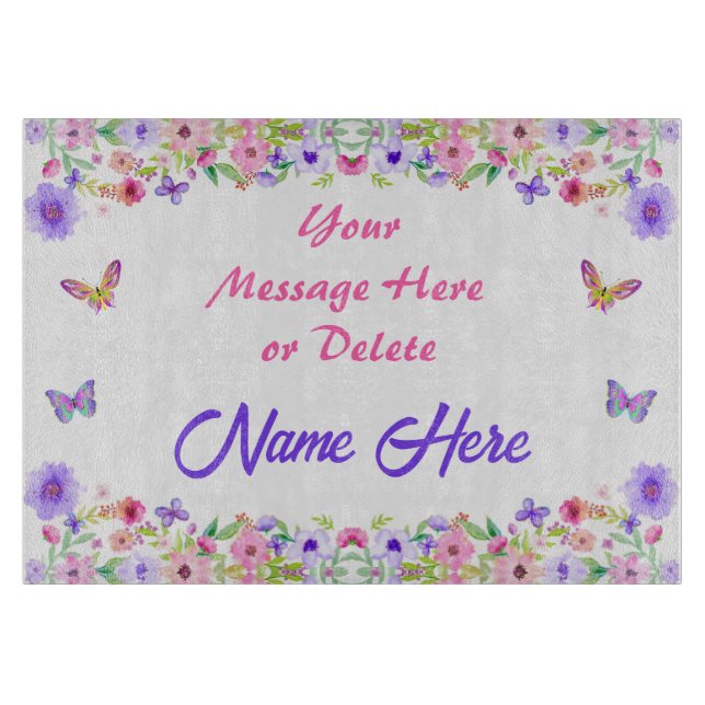 Planche À Découper Panneaux de coupe en verre personnalisées pour mam (Devant)