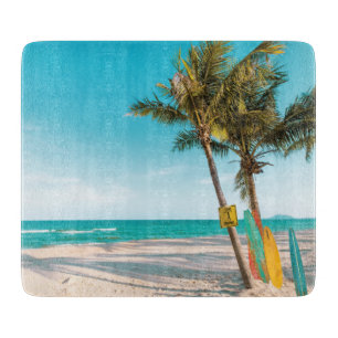 Planche À Découper Panneaux de surf sur la plage lancer oreiller