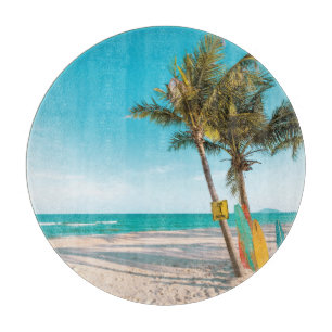Planche À Découper Panneaux de surf sur la plage lancer oreiller