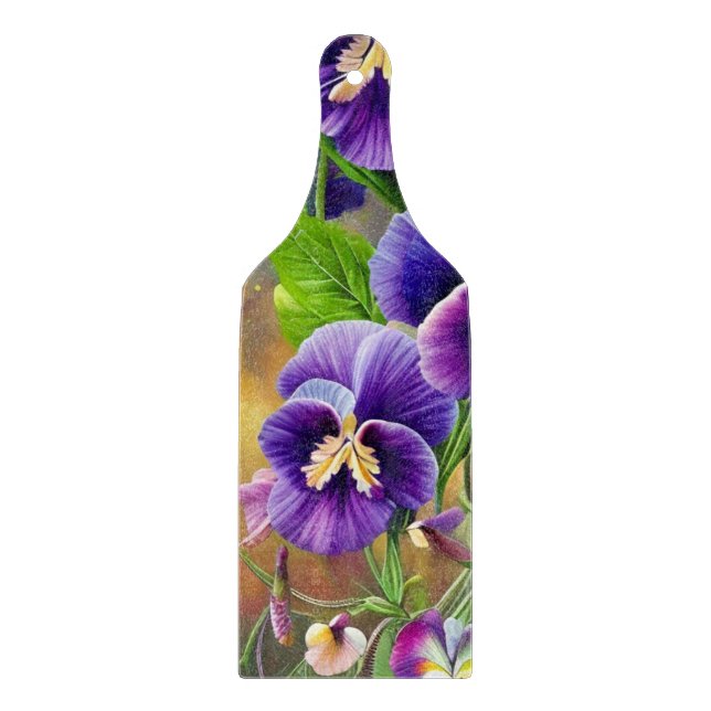 Planche À Découper Pansies violettes -AI ART (Devant)