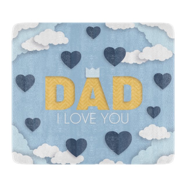 Planche À Découper Papa, je t'aime, fête des pères cadeau (Devant)