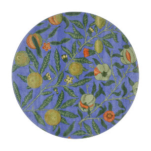 Planche À Découper Papier peint coloré Grenade Bleue de William Morri