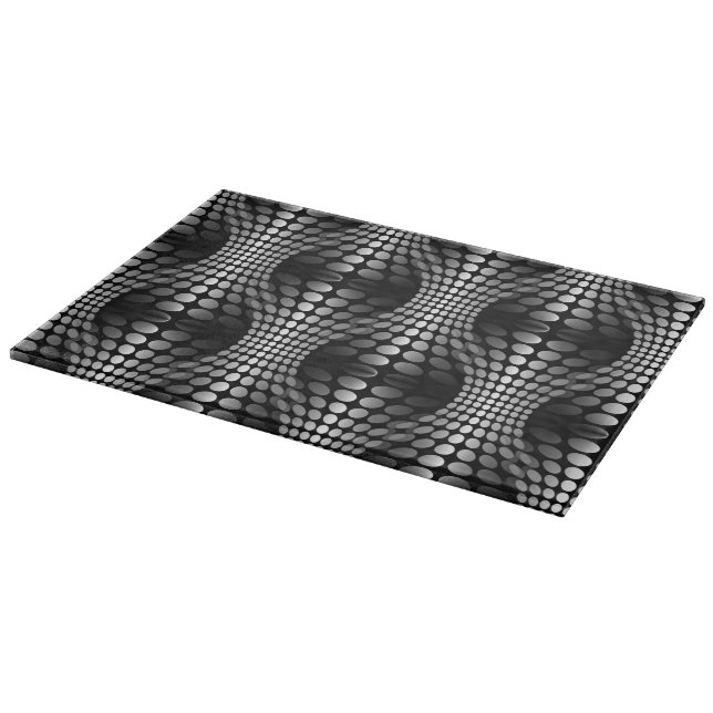 Planche À Découper Papier peint Vagues pointillé noir et blanc (Coin)