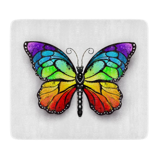 Planche À Découper Papillon arc-en-ciel monarque (Devant)