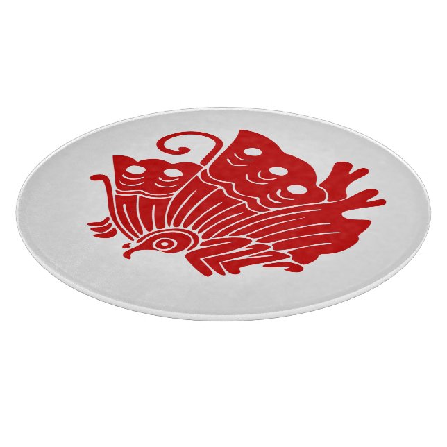Planche À Découper Papillon asiatique Japonais Conception Kamon (Coin)