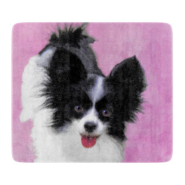Planche À Découper Papillon (blanc et noir) Peinture - Chien Art (Devant)