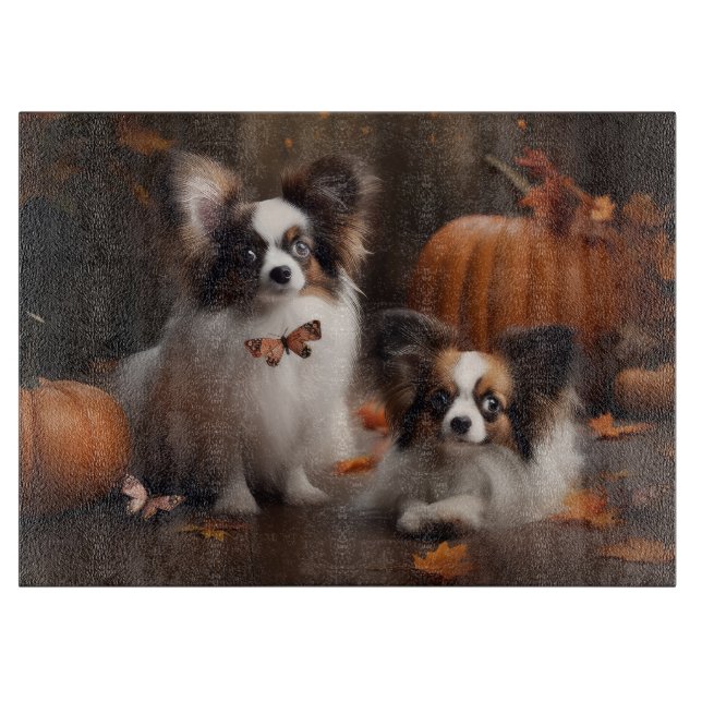 Planche À Découper Papillon chiot automne délice citrouille (Devant)