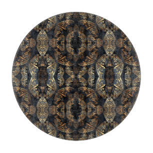Planche À Découper Papillon noir et doré Motif sans couture
