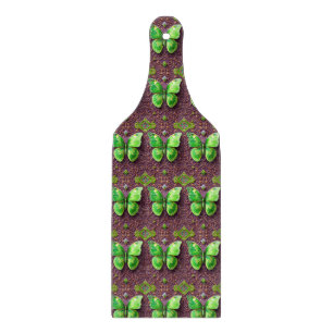 Planche À Découper Papillon vert en optique 3D