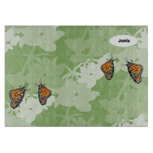 Planche À Découper Papillons De Monarch Stylés Nommés Vert