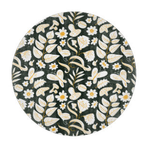 Planche À Découper Papillons & Fleurs : Motif d'été Doodle.