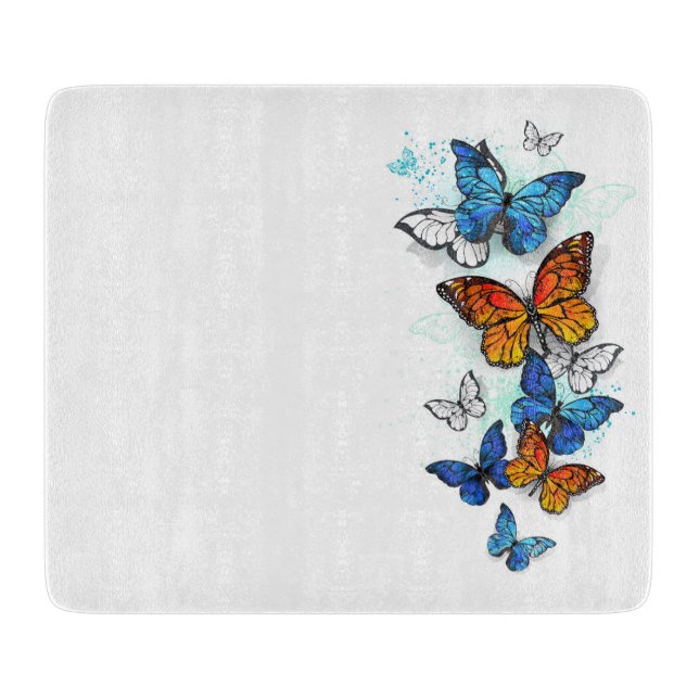 Planche À Découper Papillons volants Morpho et Monarch (Devant)