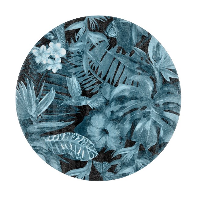 Planche À Découper Paradis Aquarelle Tropical: Fleur de Jungle (Devant)