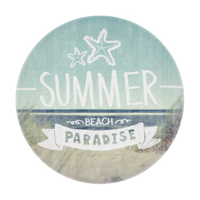 Planche À Découper Paradis de plage d'été (Devant)