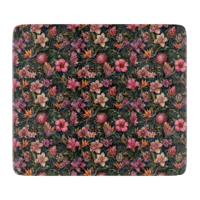 Planche À Découper Paradis floral exotique de luxe riche (Devant)