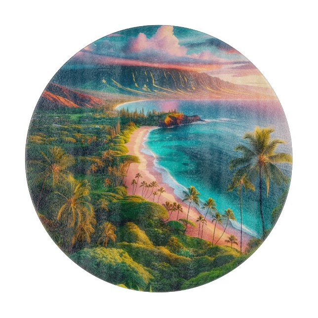 Planche À Découper Paradis tropical de l'île de Maui (Devant)