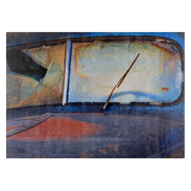 Planche À Découper Pare-brise d'un vieux camion rouillé (Devant)