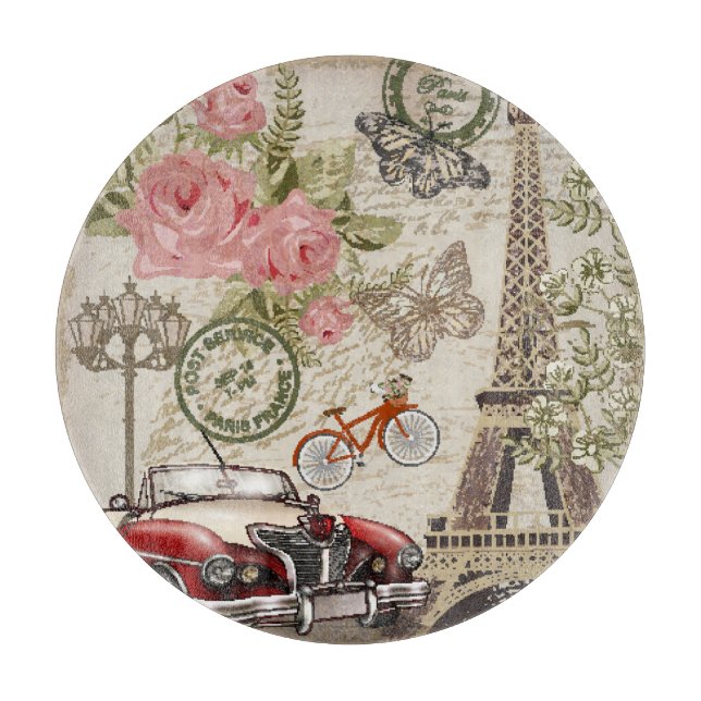 Planche À Découper Paris Vintage : Style carte postale (Devant)