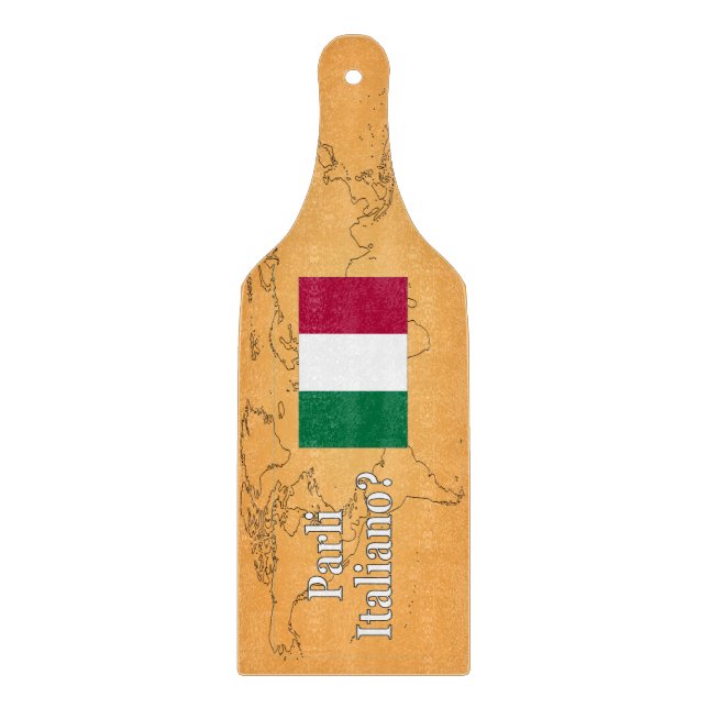 Planche À Découper Parlez-vous italien ? en italien. Indicateur wf (Devant)