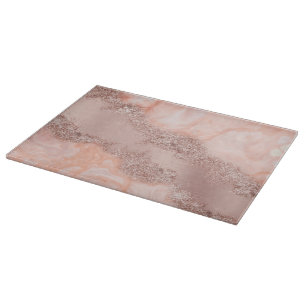 Planche À Découper Parties scintillant du code géographique rose Gold