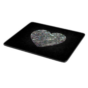 Planche À Découper Parties scintillant en mosaïque d'argent brillant