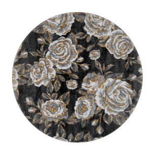 Planche À Découper Parties scintillant Gold Floral : Étincelle Vintag