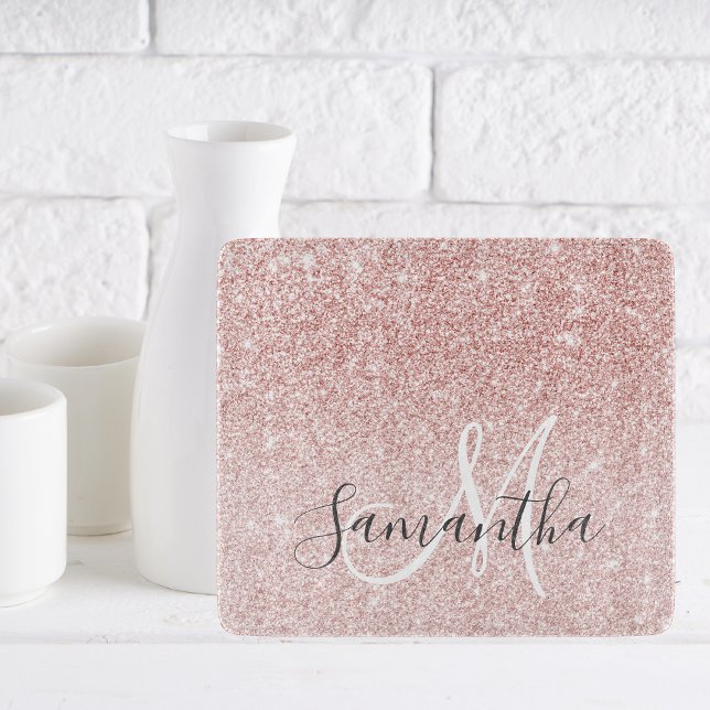 Planche À Découper Parties scintillant rose moderne étincelles Nom pe (Créateur téléchargé)