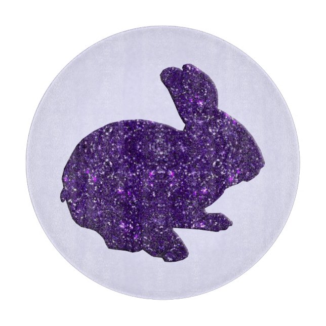 Planche À Découper Parties scintillant violet Silhouette Bunny Planch (Devant)