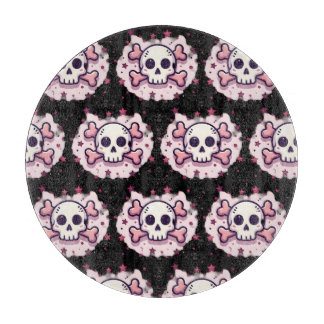 Planche À Découper Pastel Pink Skull and Crossbones