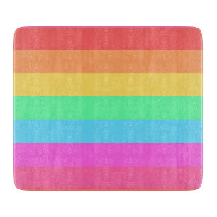 Planche À Découper Pastel Rainbow Color Strips Design