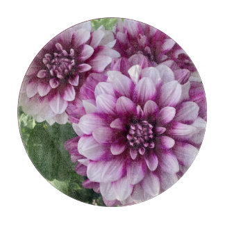 Planche À Découper Patches Dahlia, Superbe Fleur Violet
