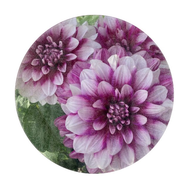 Planche À Découper Patches Dahlia, Superbe Fleur Violet (Devant)