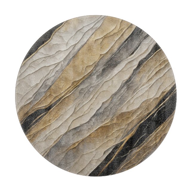 Planche À Découper Patinée bande noire et or (Devant)