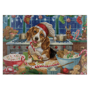 Planche À Découper Pâtisserie de vacances Beagle : Noël festif