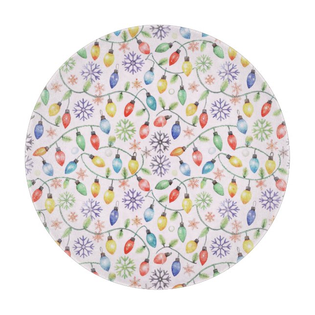 Planche À Découper Pattern Retro Christmas Lights (Devant)