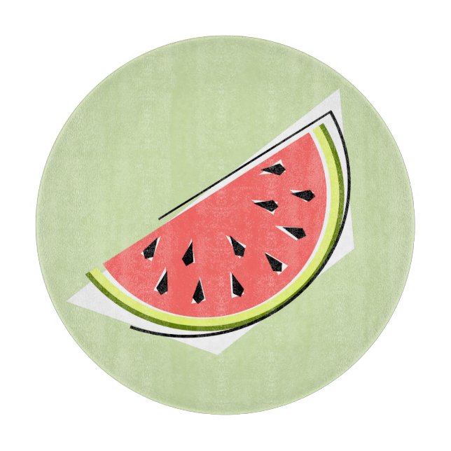 Planche À Découper Pâturage à tranche verte de pastèque rond (Devant)