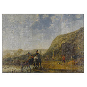 Planche À Découper Paysage de rivière avec des cavaliers, Aelbert