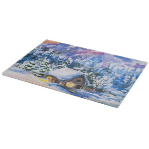 Planche À Découper Paysage d'hiver