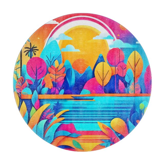 Planche À Découper Paysage du lever du soleil (Devant)