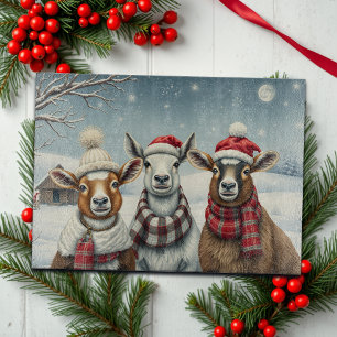 Planche À Découper Paysage hivernal avec mouton et Cabine