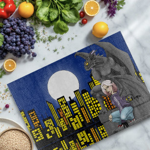 Planche À Découper Paysage urbain de fantasy urbaine de gargouille