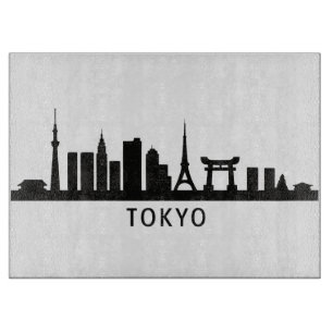Planche À Découper Paysage urbain du Japon Silhouette de la skyline