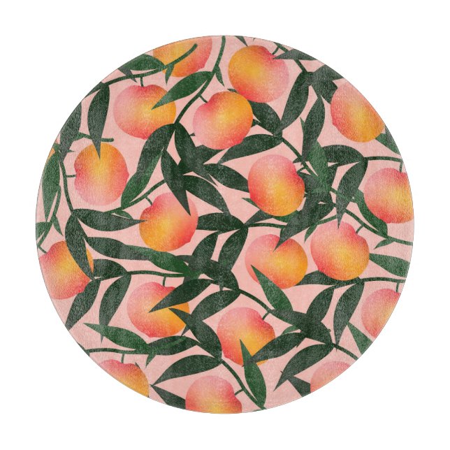 Planche À Découper Peach Fruit rose Arrière - plan Motif. (Devant)