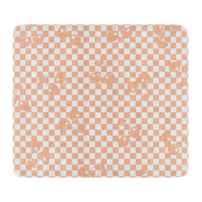 Planche À Découper Peach Fuzz Cherry En vichy Motif (Devant)