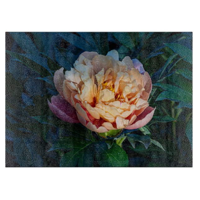Planche À Découper Peach Peony, Soft and Lush Bloom (Devant)