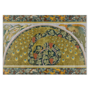 Planche À Découper Peacock Art Nouveau Style rond design complexe
