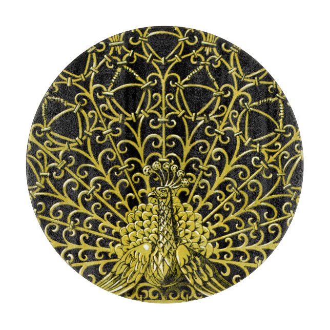 Planche À Découper Peacock Gold Art Nouveau (Devant)