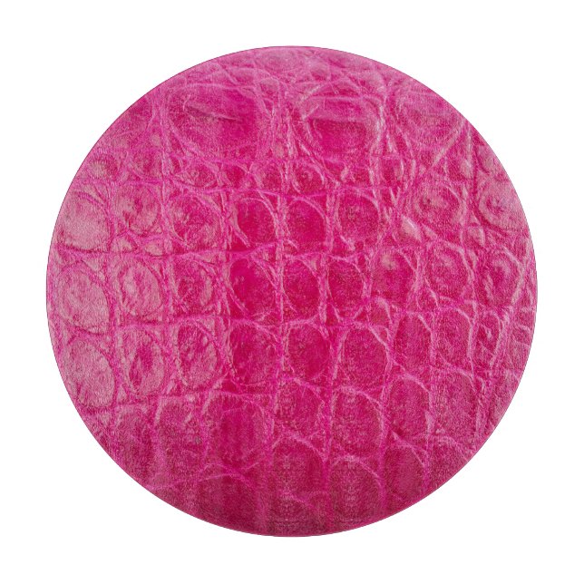 Planche À Découper Peau de crocodile rose, texture cuir (Devant)